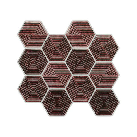 Dusty Rose 3D Spiral Honeycomb Peel and Stick Backsplash Tile | Self-Adhesive