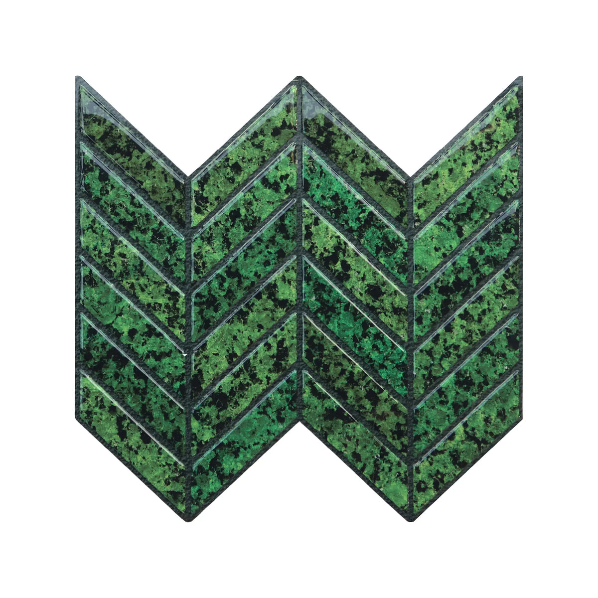 Moss Green 3D Chevron Peel and Stick Backsplash Tile | Self-Adhesive