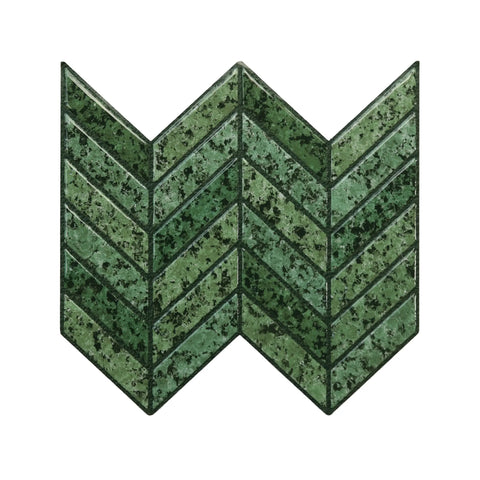 Forest Green 3D Chevron Peel and Stick Backsplash Tile | Self-Adhesive