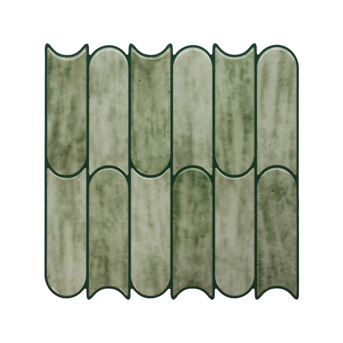 Moss Green Bullet Peel and Stick Wall Tile | Kitchen Backsplash Tile | Self Adhesive Tile For Home Decor