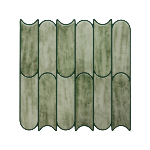 Moss Green Bullet Peel and Stick Wall Tile | Kitchen Backsplash Tile | Self Adhesive Tile For Home Decor