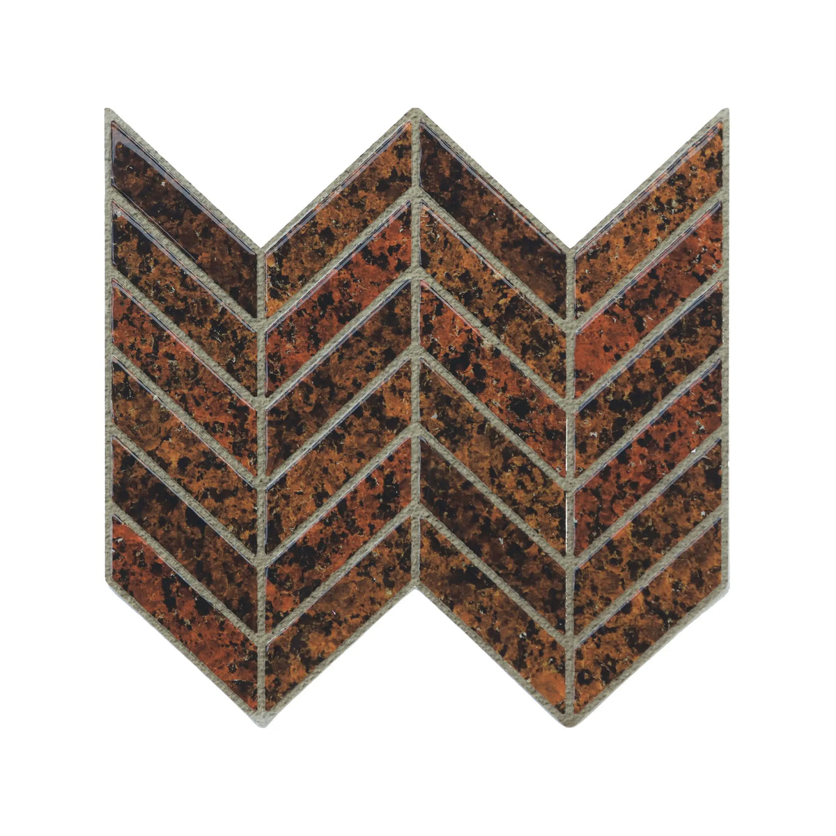 Rust Red 3D Chevron Peel and Stick Backsplash Tile | Self-Adhesive