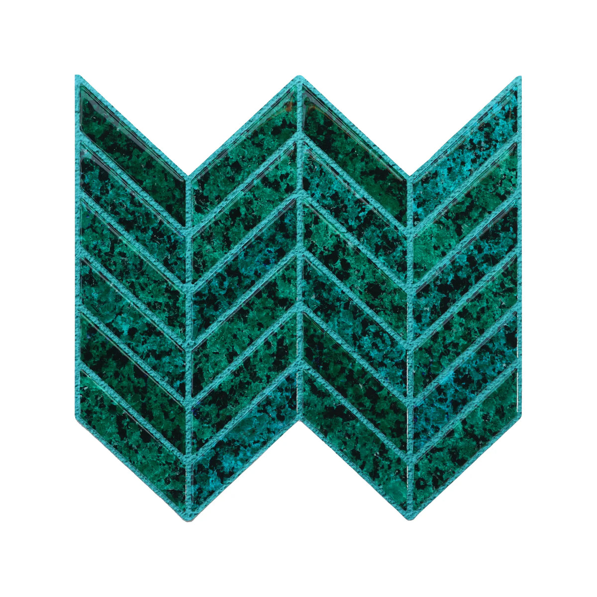 Teal 3D Chevron Peel and Stick Backsplash Tile | Self-Adhesive