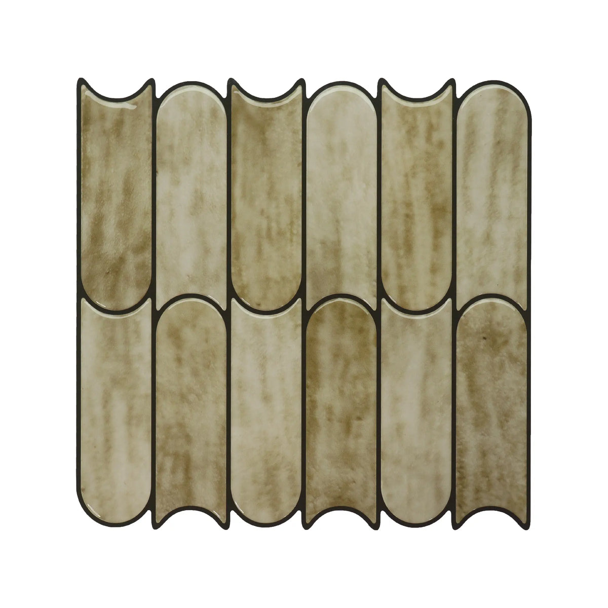 Olive Green Bullet Peel and Stick Wall Tile | Kitchen Backsplash Tile | Self Adhesive Tile For Home Decor