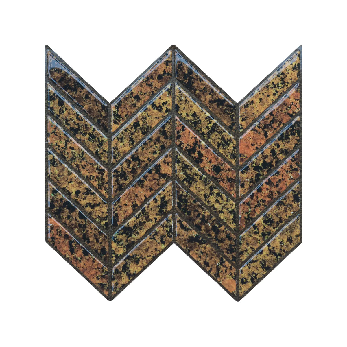 Burnt Orange 3D Chevron Peel and Stick Backsplash Tile | Self-Adhesive