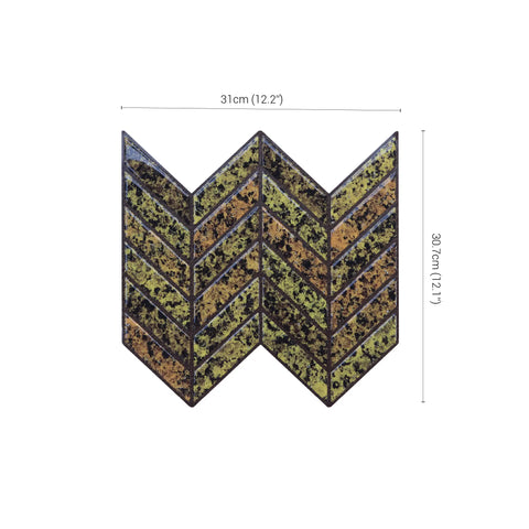 Mustard Gold 3D Chevron Peel and Stick Backsplash Tile | Self-Adhesive