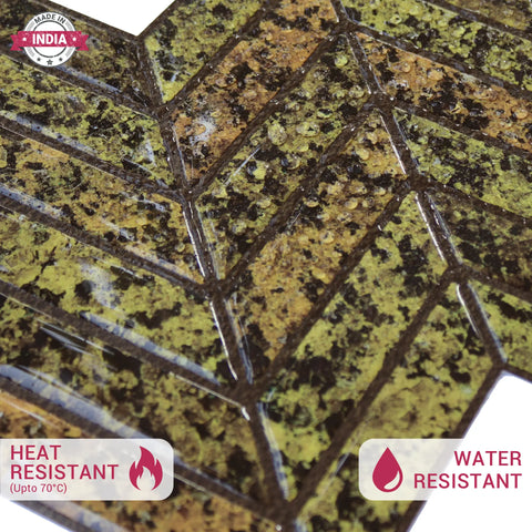 Mustard Gold 3D Chevron Peel and Stick Backsplash Tile | Self-Adhesive