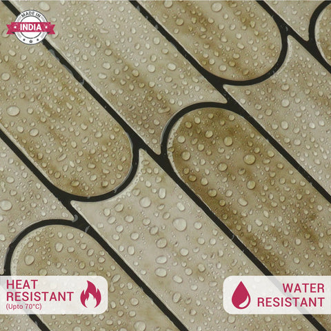 Olive Green Bullet Peel and Stick Wall Tile | Kitchen Backsplash Tile | Self Adhesive Tile For Home Decor