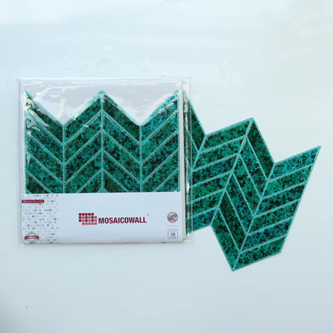 Teal 3D Chevron Peel and Stick Backsplash Tile | Self-Adhesive