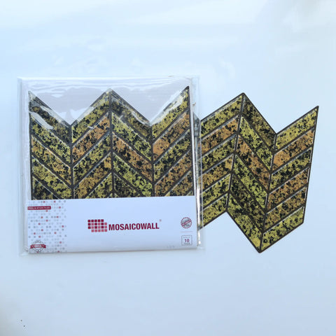 Mustard Gold 3D Chevron Peel and Stick Backsplash Tile | Self-Adhesive