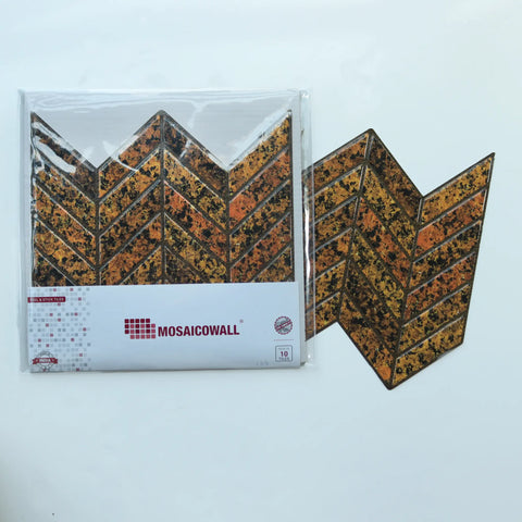 Burnt Orange 3D Chevron Peel and Stick Backsplash Tile | Self-Adhesive