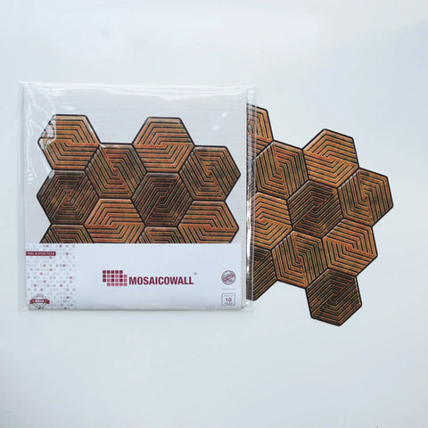 Copper Brown 3D Spiral Honeycomb Peel and Stick Backsplash Tile | Self-Adhesive