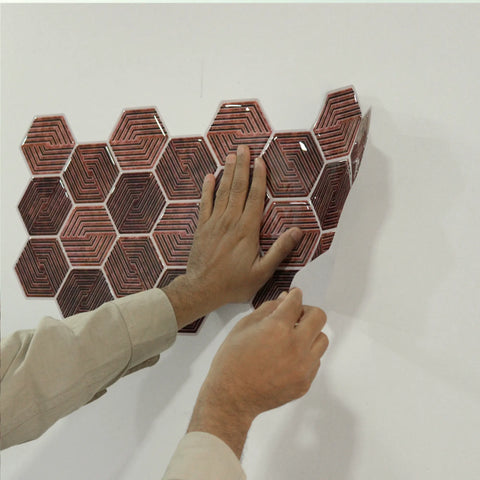 Dusty Rose 3D Spiral Honeycomb Peel and Stick Backsplash Tile | Self-Adhesive