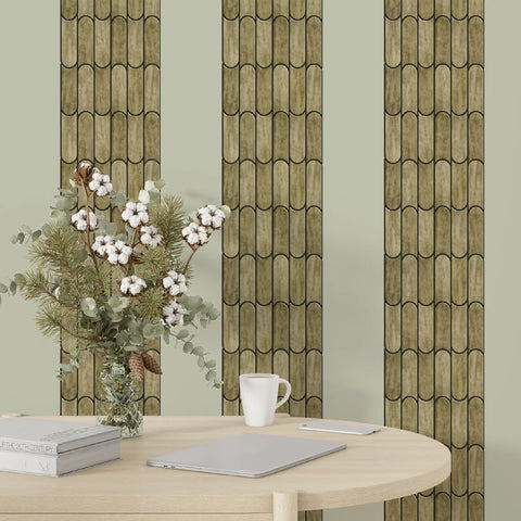 Olive Green Bullet Peel and Stick Wall Tile | Kitchen Backsplash Tile | Self Adhesive Tile For Home Decor