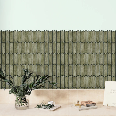 Sage Green Bullet Tile Peel and Stick Tile