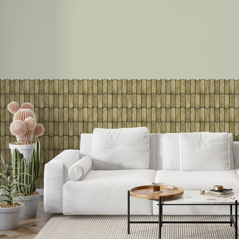 Olive Green Bullet Peel and Stick Wall Tile | Kitchen Backsplash Tile | Self Adhesive Tile For Home Decor