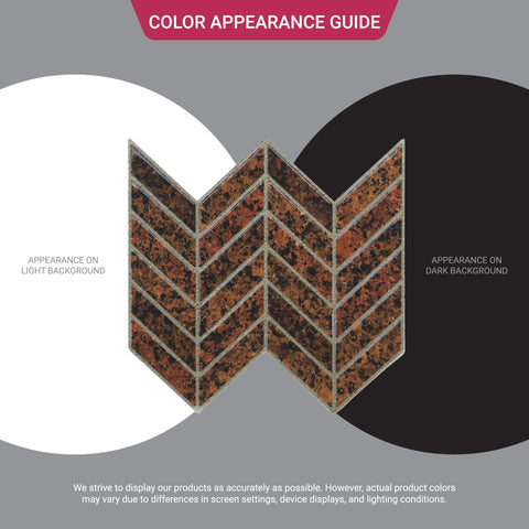 Rust Red 3D Chevron Peel and Stick Backsplash Tile | Self-Adhesive