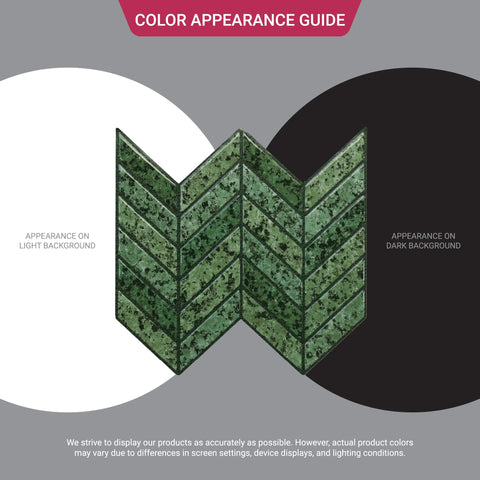 Forest Green 3D Chevron Peel and Stick Backsplash Tile | Self-Adhesive