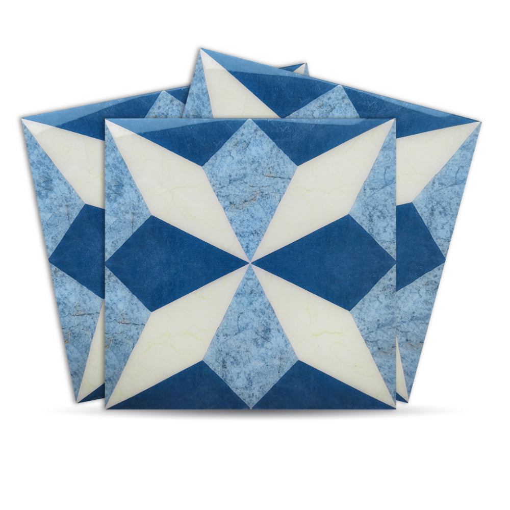 Geometric Peel and Stick Floor Tiles - Self Adhesive PU Tile Stickers