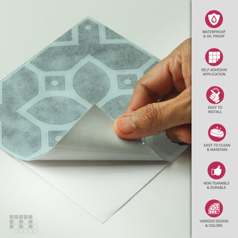 Portuguese Peel and Stick Floor Tiles - Self Adhesive PU Tile Stickers