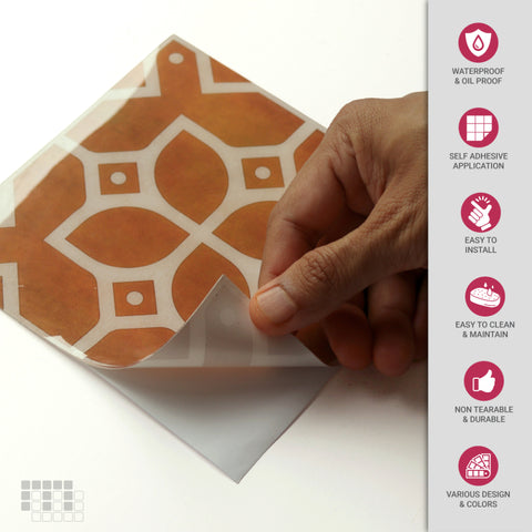 Portuguese Peel and Stick Floor Tiles - Self Adhesive PU Tile Stickers