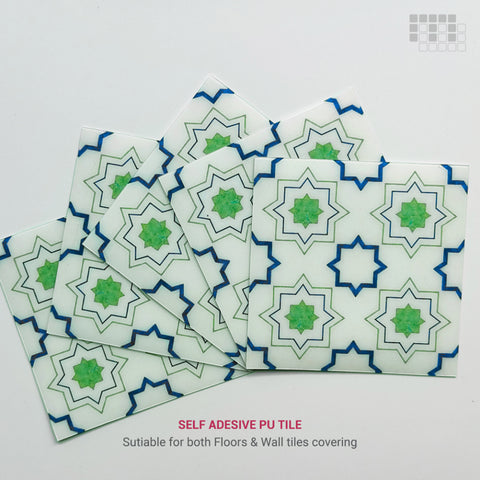 Moroccan Peel and Stick Floor Tiles - Self Adhesive PU Tile Stickers