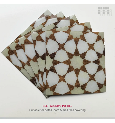 Moroccan Peel and Stick Floor Tiles | Anti-Slip PU Tile Stickers