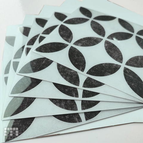 Geometric Peel and Stick Floor Tiles - Self Adhesive PU Tile Stickers