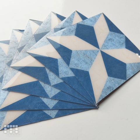 Geometric Peel and Stick Floor Tiles - Self Adhesive PU Tile Stickers