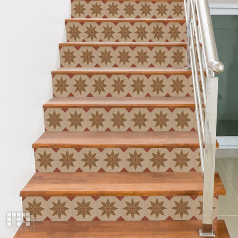 Geometric Peel and Stick Floor Tiles - Self Adhesive PU Tile Stickers