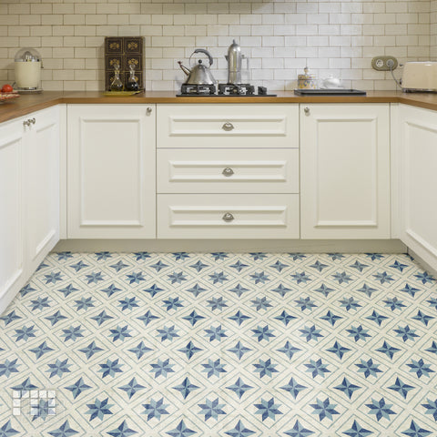 Geometric Peel and Stick Floor Tiles - Self Adhesive PU Tile Stickers