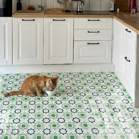 Moroccan Peel and Stick Floor Tiles - Self Adhesive PU Tile Stickers