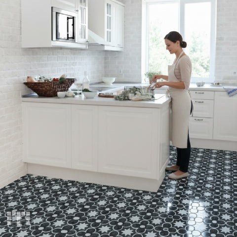 Moroccan Peel and Stick Floor Tiles - Self Adhesive PU Tile Stickers