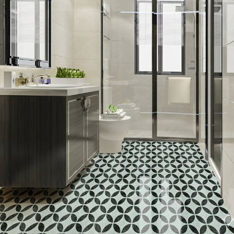 Geometric Peel and Stick Floor Tiles - Self Adhesive PU Tile Stickers