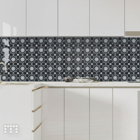 Moroccan Peel and Stick Floor Tiles - Self Adhesive PU Tile Stickers