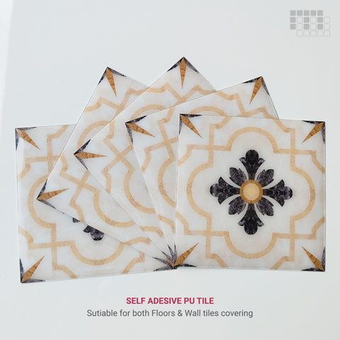 Classic Peel and Stick Floor Tiles - Self Adhesive PU Tile Stickers