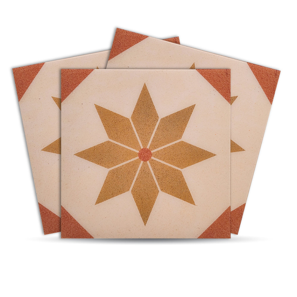 Geometric Peel and Stick Floor Tiles - Self Adhesive PU Tile Stickers