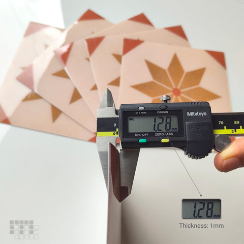 Geometric Peel and Stick Floor Tiles - Self Adhesive PU Tile Stickers