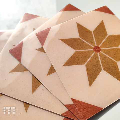 Geometric Peel and Stick Floor Tiles - Self Adhesive PU Tile Stickers
