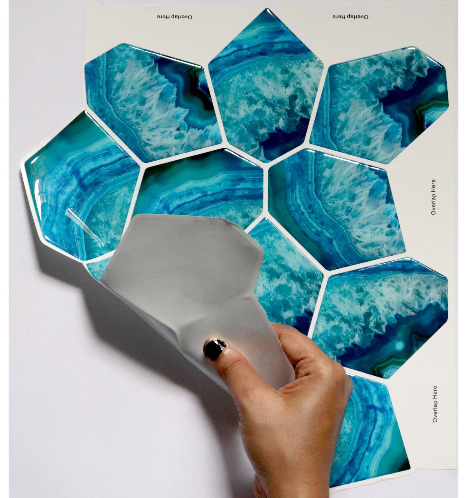 MOSAICOWALL Peel and Stick Backsplash self Adhesive, 3D Wall PU Gel Vinyl Tiles