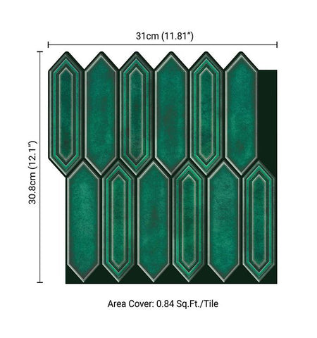 Forest Green Peel and Stick Wall Tile | Kitchen Backsplash Tiles