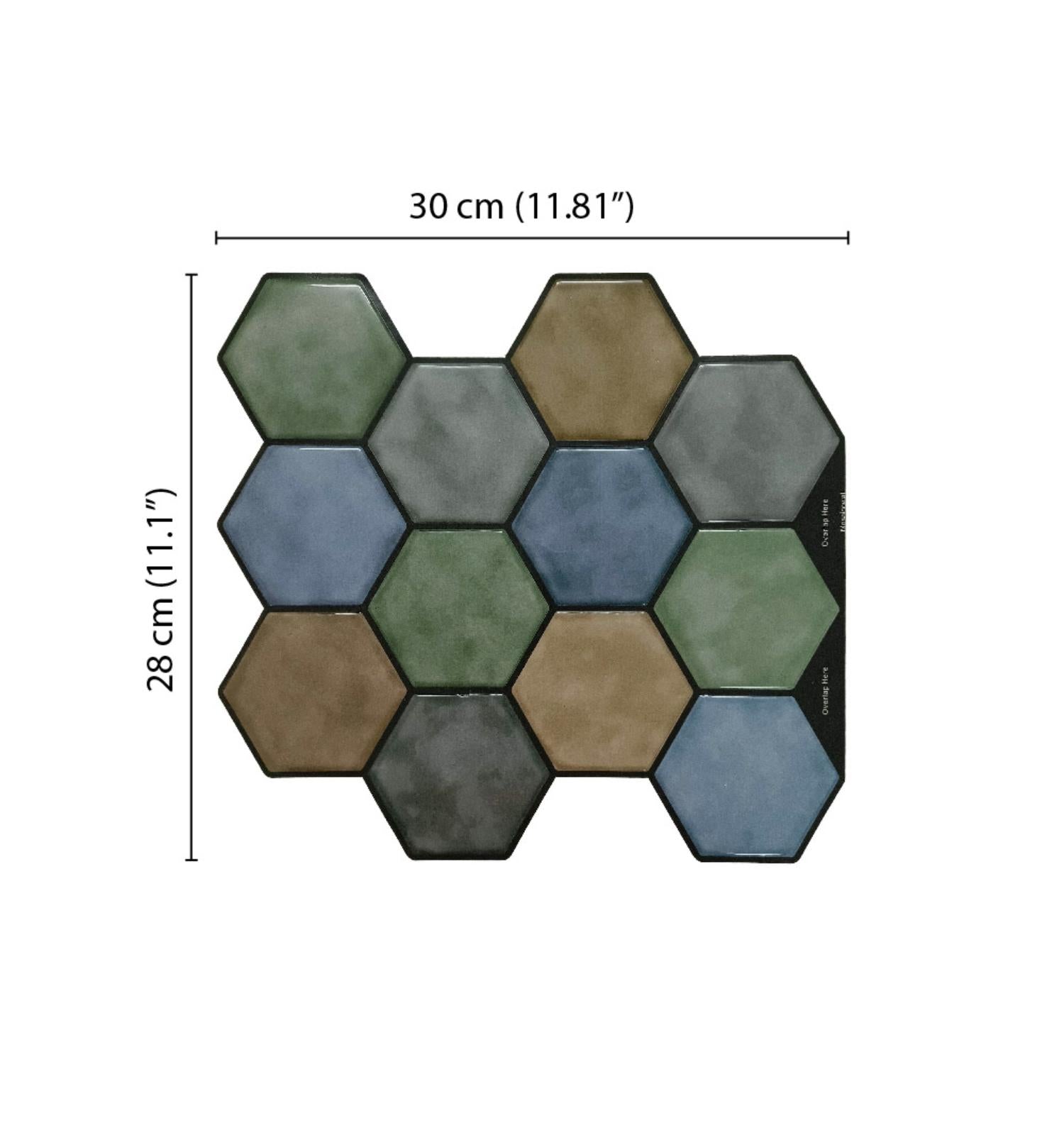 Multicolor peel and Stick Wall Tile | Hexagon Kitchen Backsplash Tiles | self Adhesive Tiles for Home Décor