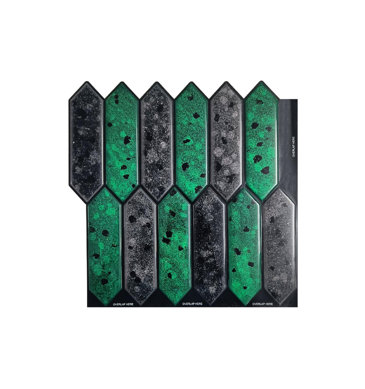 Green Long Hexagon Peel and Stick Wall Tile | Kitchen Backsplash Tiles | Self Adhesive Tiles For Home Decor