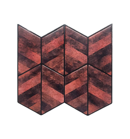 Red Wine peel and Stick Wall Tile | Hexagon Kitchen Backsplash Tiles | self Adhesive Tiles for Home Décor
