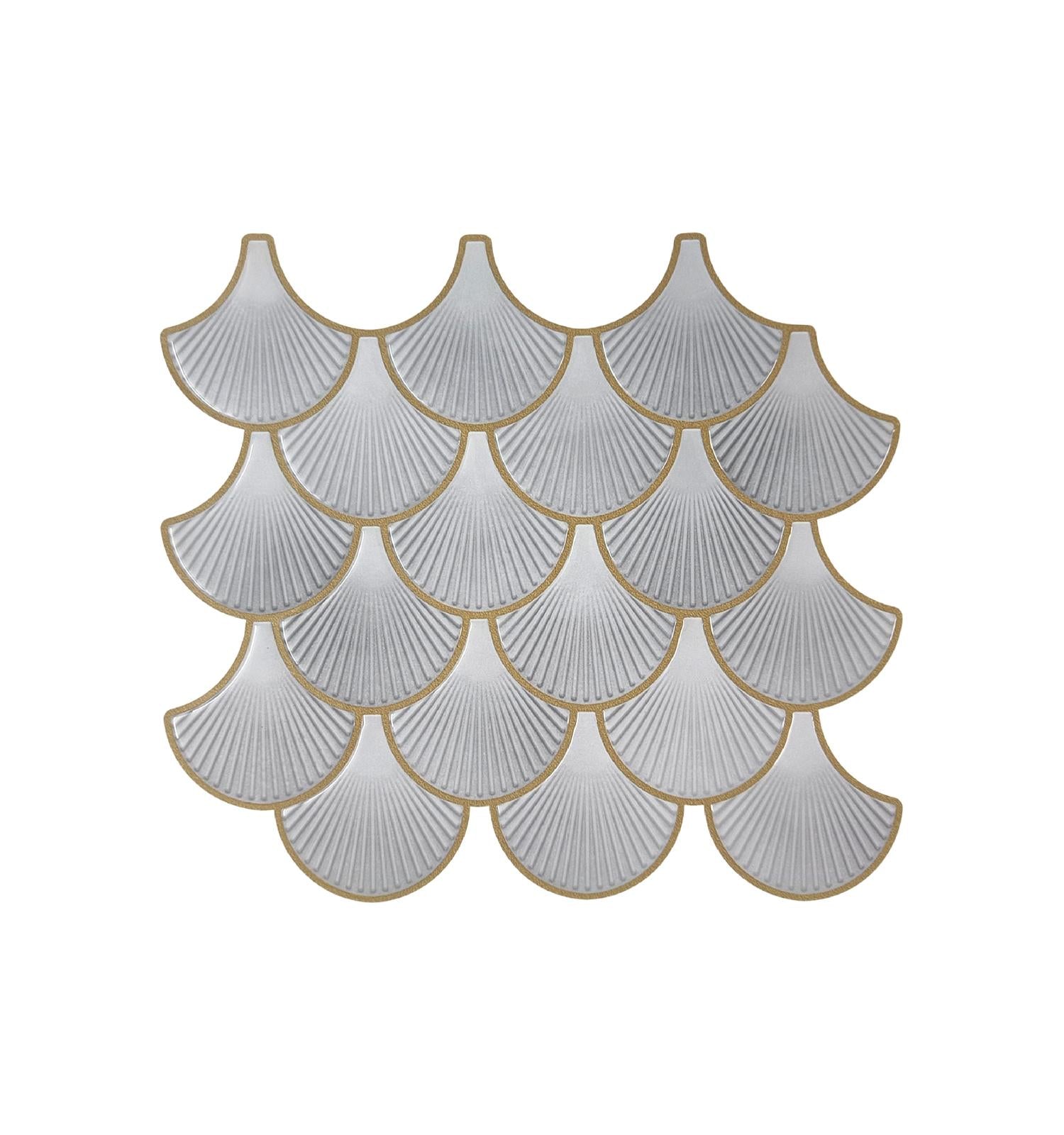 Snowhite Fishscale Peel and Stick Wall Tile | Kitchen Backsplash Tiles | Self Adhesive Tiles For Home Decor