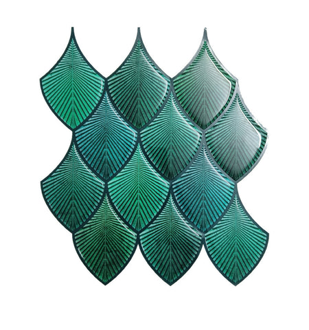 Emerald Green Peel and Stick Teal Wall Tile | Kitchen Backsplash Tiles