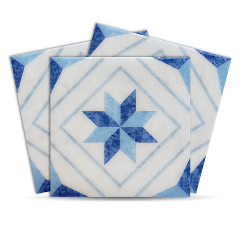 Geometric Peel and Stick Floor Tiles - Self Adhesive PU Tile Stickers