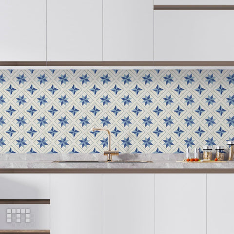 Geometric Peel and Stick Floor Tiles - Self Adhesive PU Tile Stickers