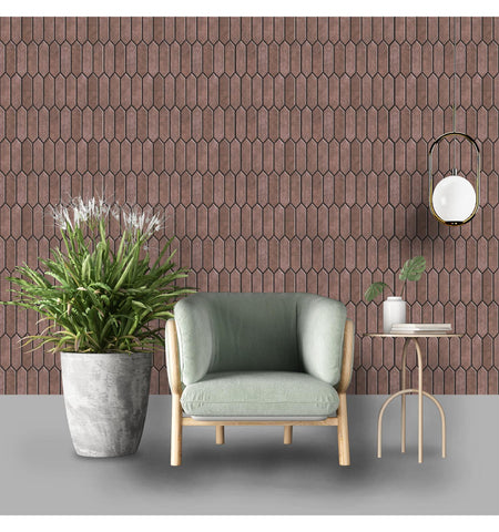 Copper Long Hexagon Peel and Stick Wall Tile | Kitchen Backsplash Tiles | Self Adhesive Tiles For Home Decor