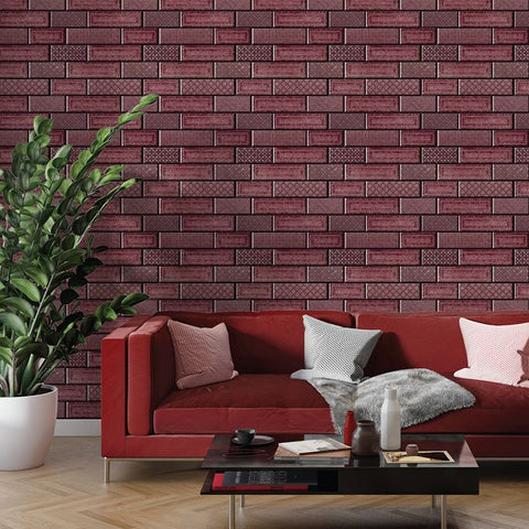 Cherry Red Peel and Stick Tile | Red Subway Stick on Tile